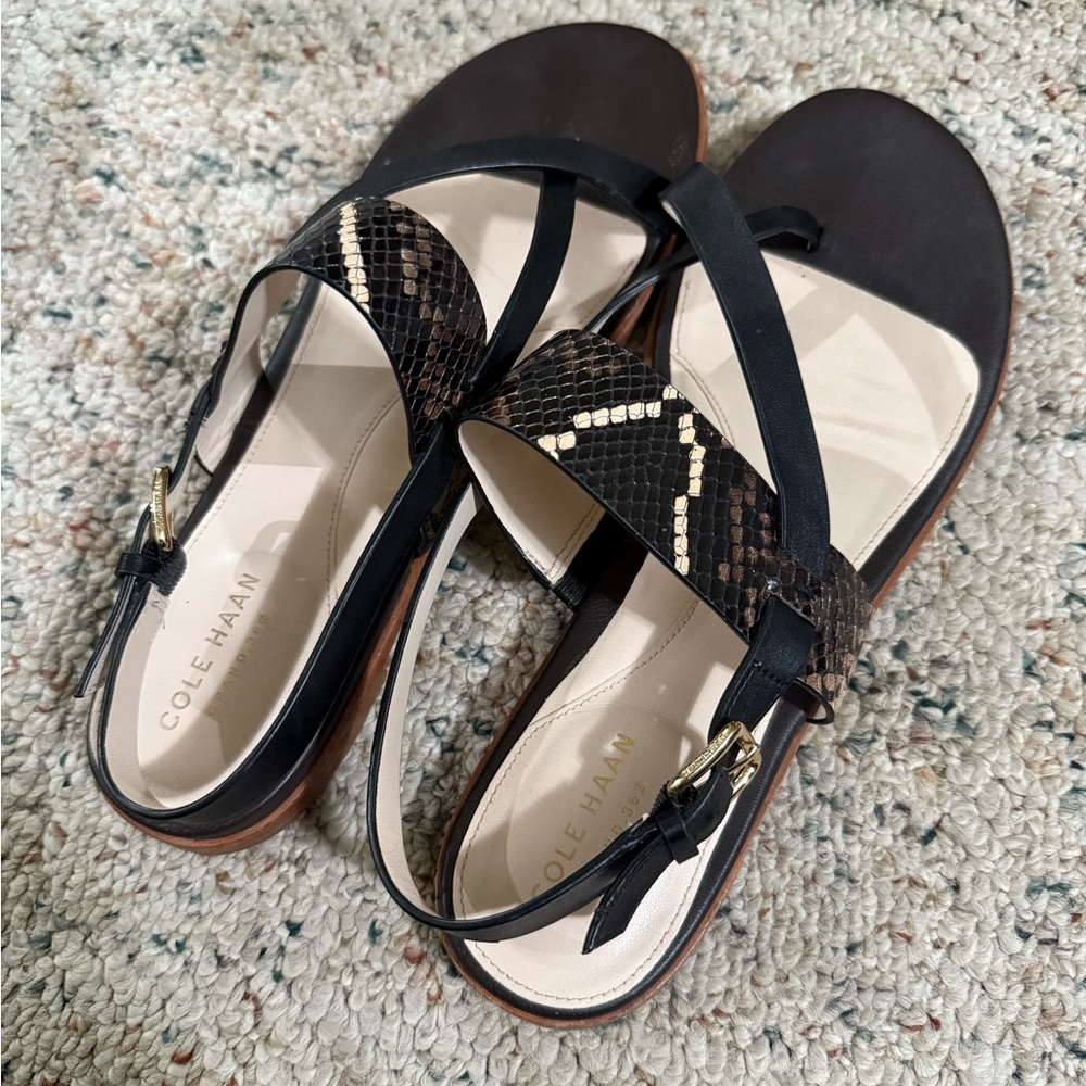Cole Haan Women's Black and Brown Sandals